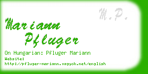 mariann pfluger business card